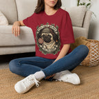 Pug-Lock Holmes Illustration T-Shirt | Pug Detective Vintage Badge