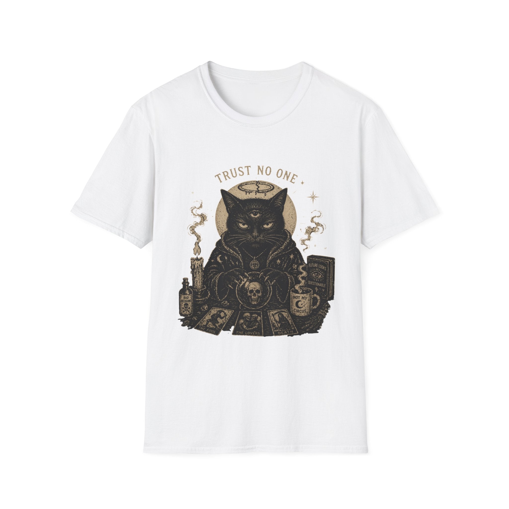 Trust No One Black Cat Tarot T-Shirt | Occult Witchy Mystic Shirt