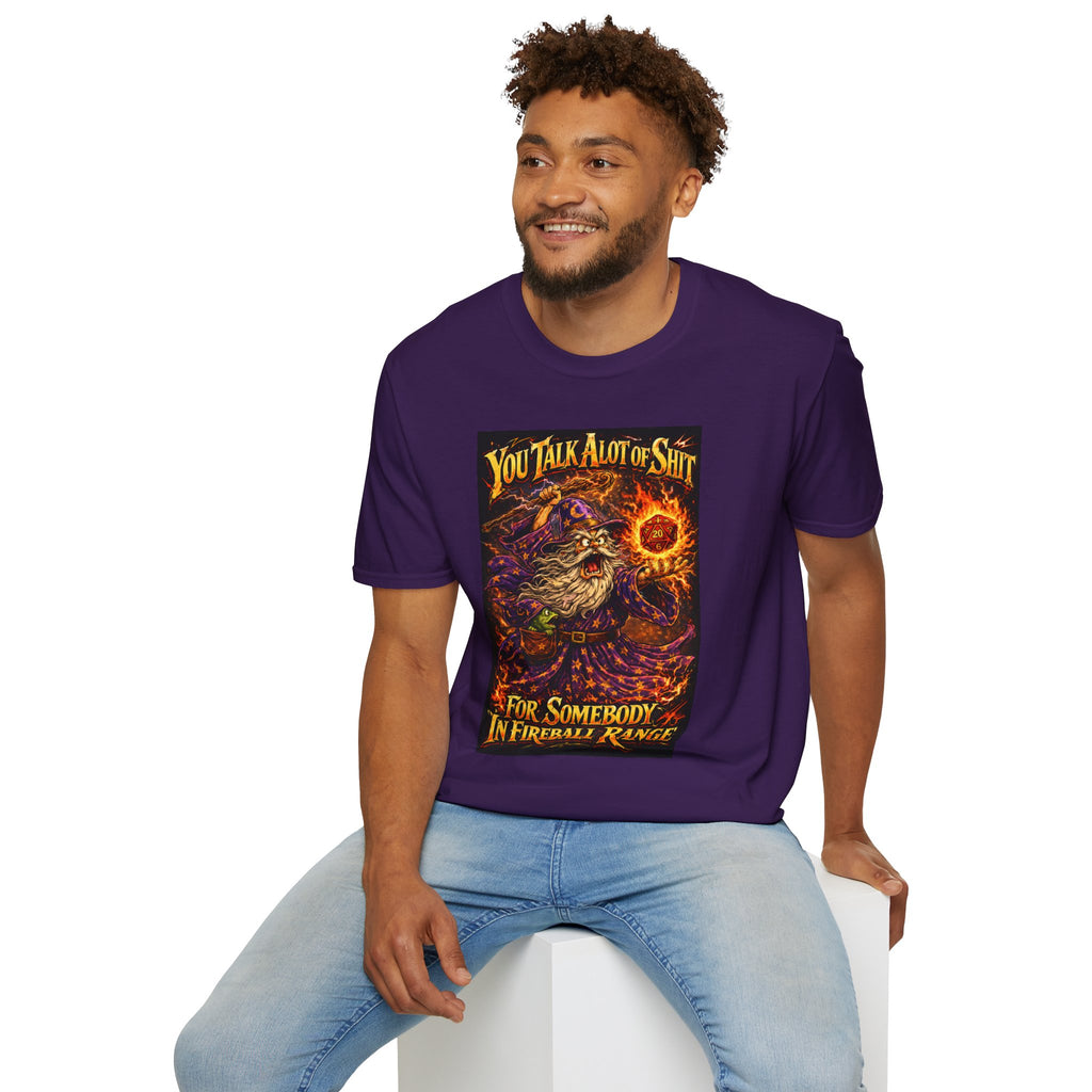 T-Shirt — You Talk A Lot of Shit Wizard Fireball Graphic Tee
