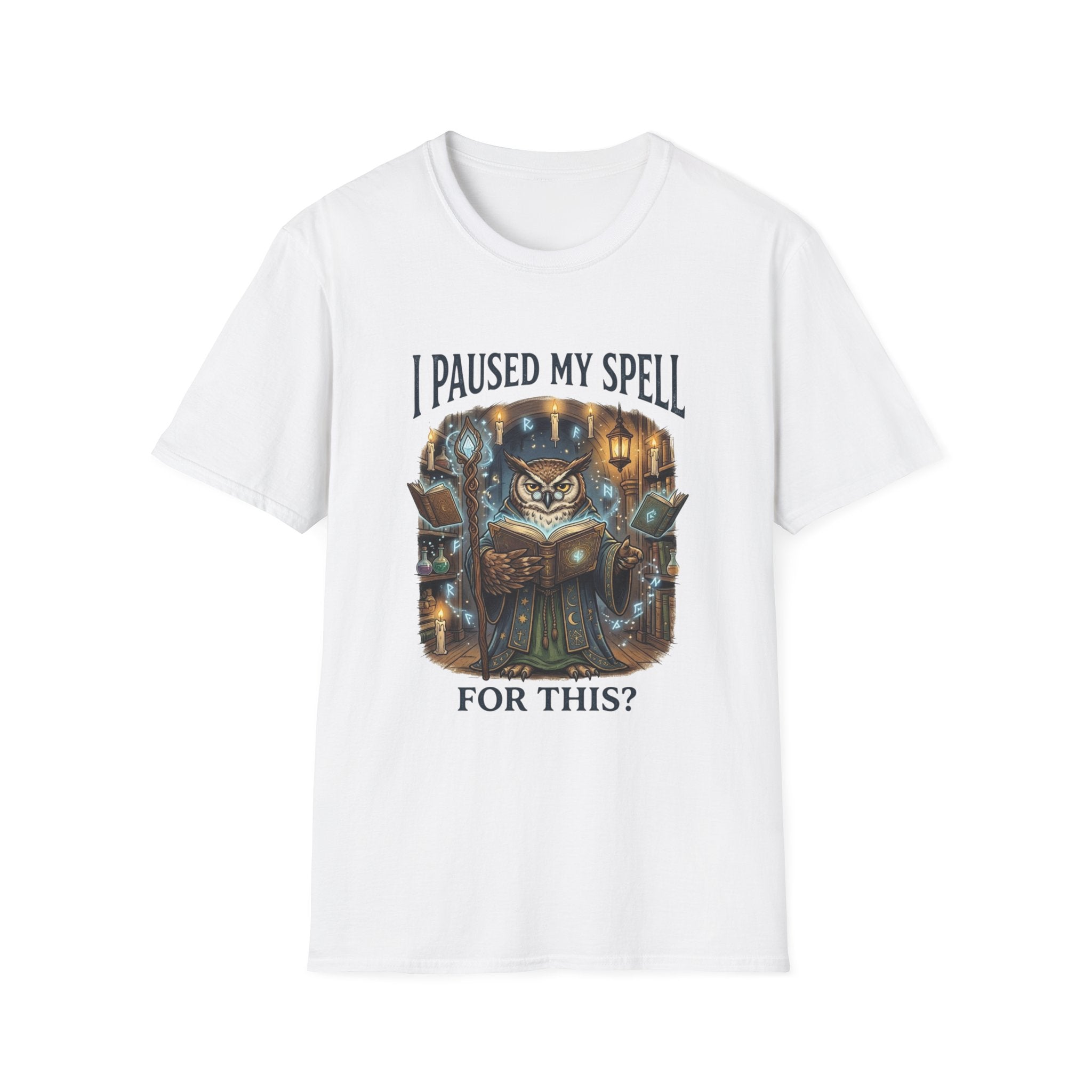 "I Paused My Spell" Owl Mage Graphic Tee