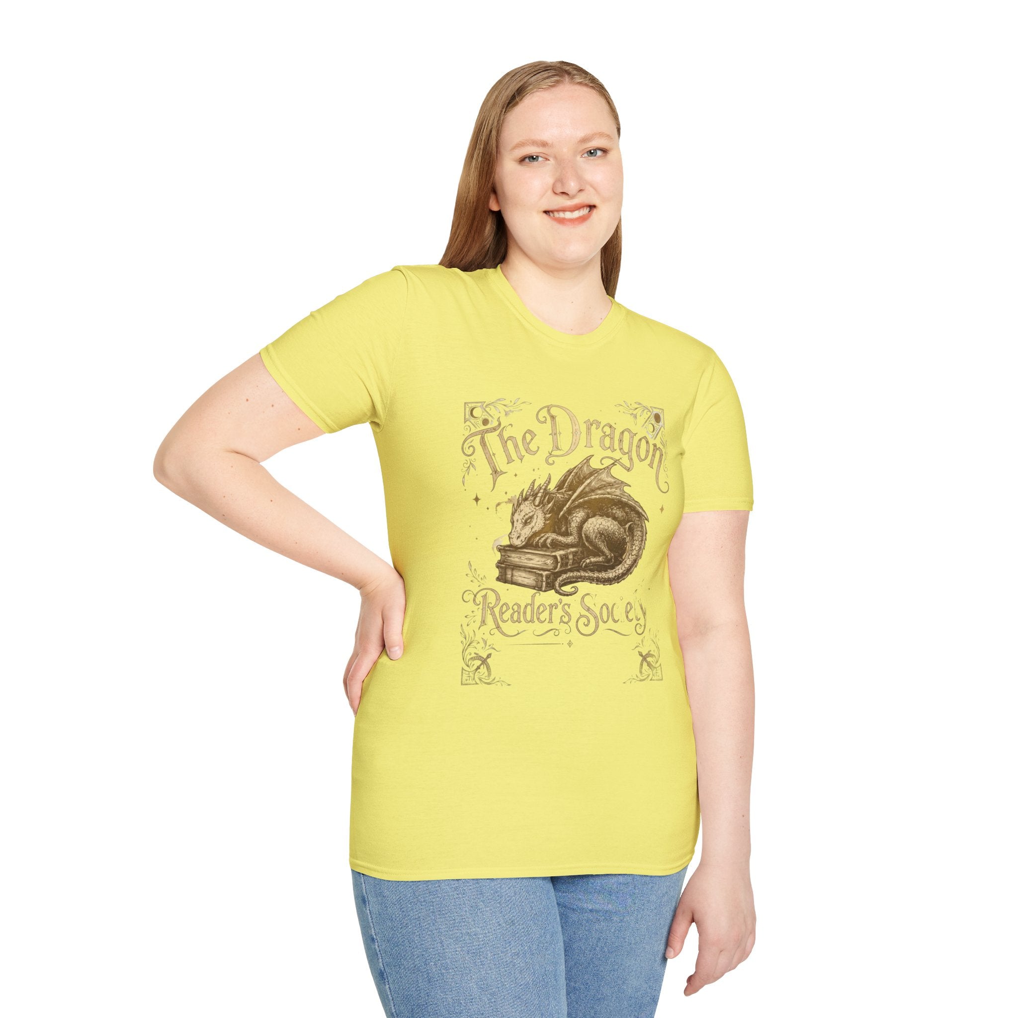 The Dragon Reader's Soul T-Shirt Vintage Sleeping Dragon Booklover Tee