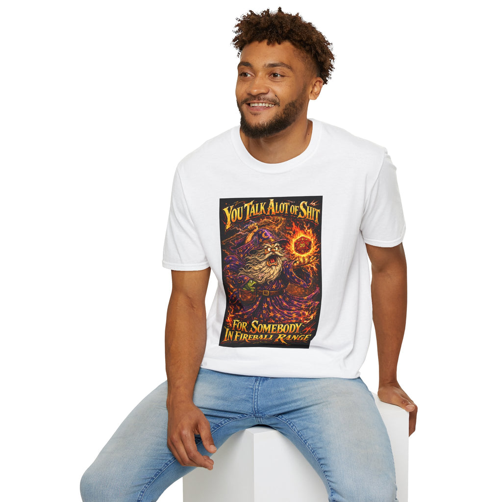 T-Shirt — You Talk A Lot of Shit Wizard Fireball Graphic Tee
