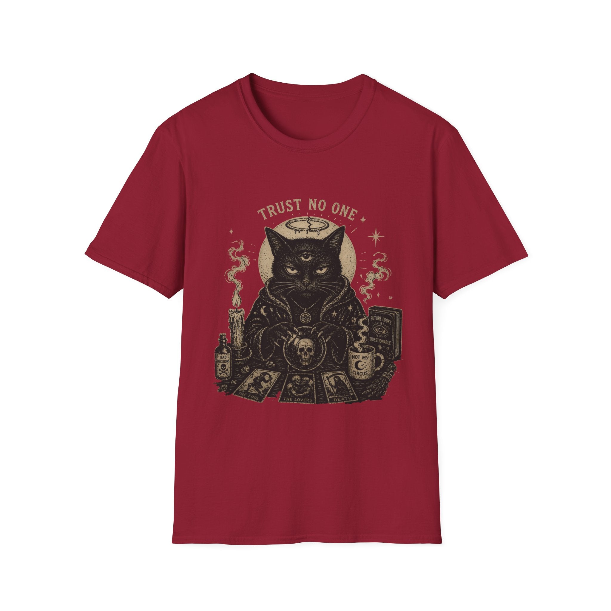 Trust No One Black Cat Tarot T-Shirt | Occult Witchy Mystic Shirt
