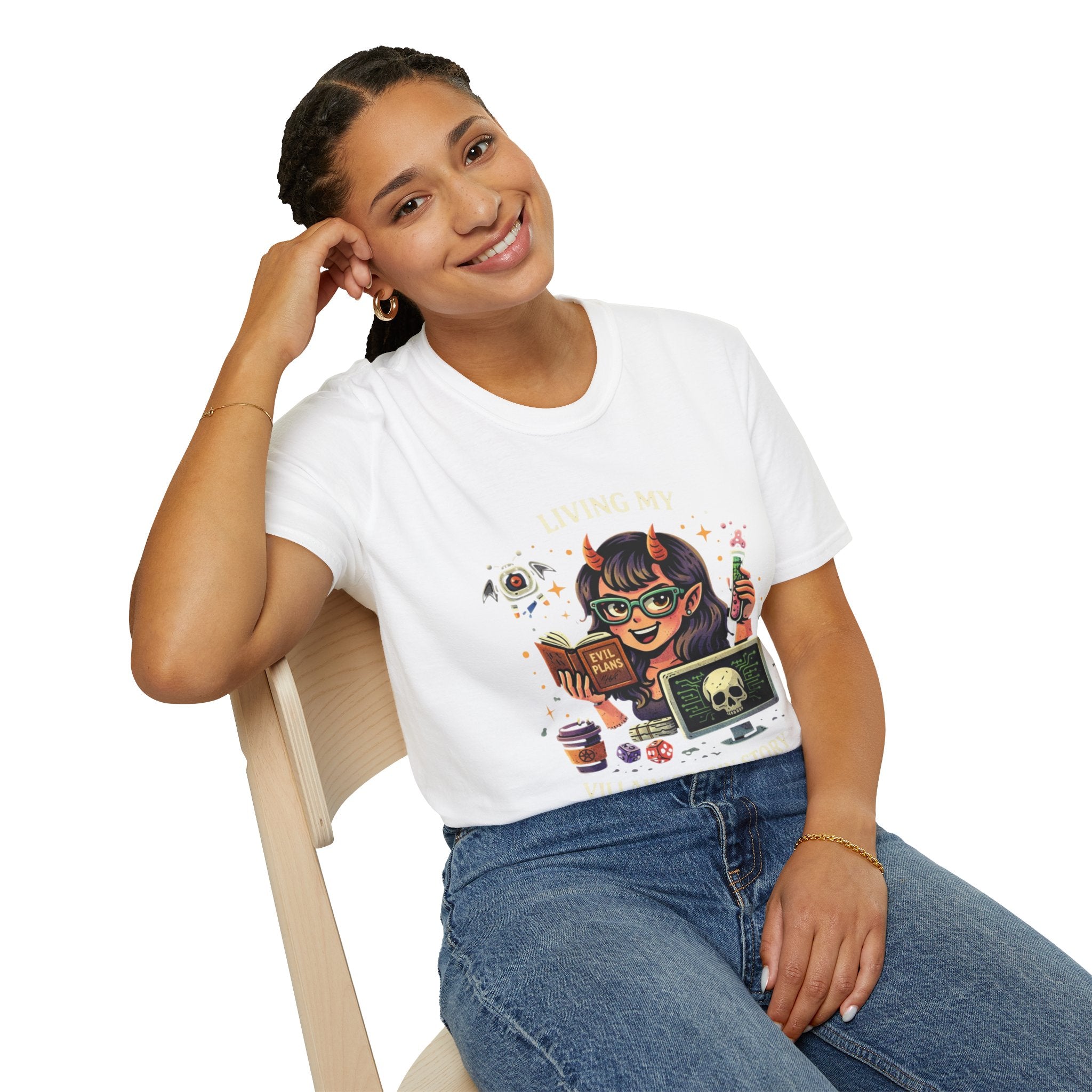 Girl Demon Witch Illustration T-Shirt | Cute Devil Nerd Graphic Tee