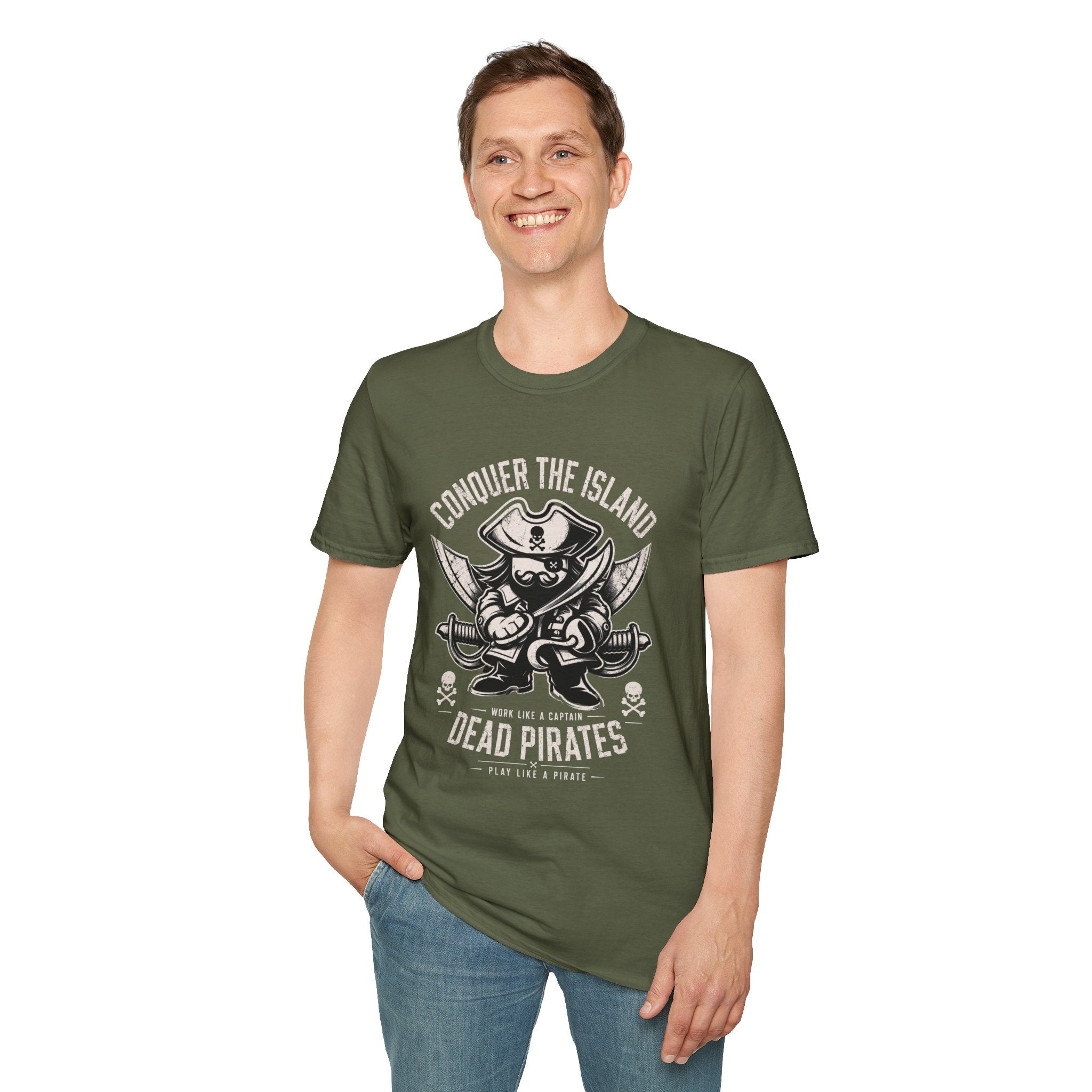 Conquer The Island pirate skull tee | T-Shirt
