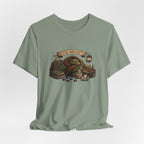 Social Battery Low dragon illustration T-Shirt | cozy book stack
