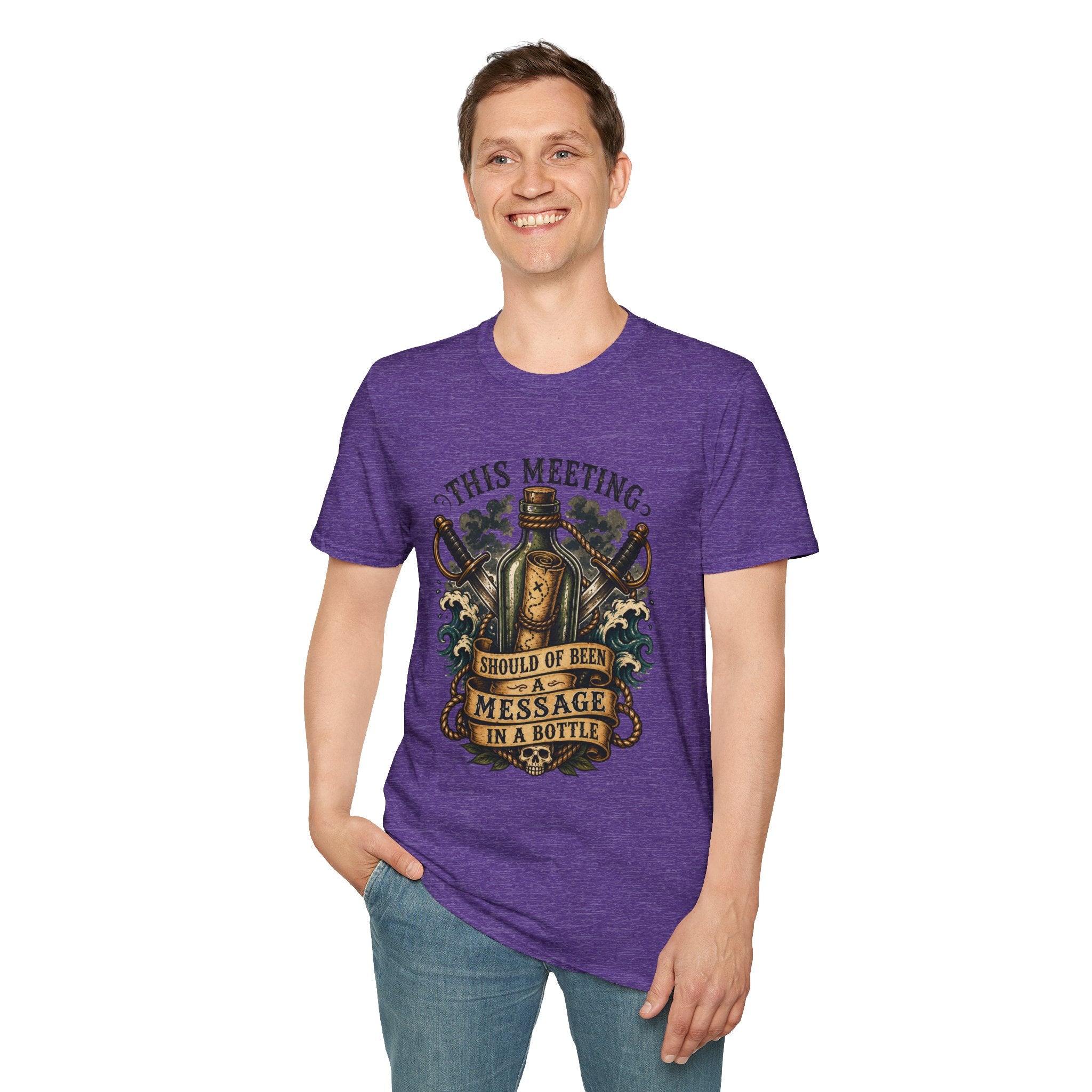 This Meeting Should Be A Message In A Bottle T-Shirt | Nautical Pirate Bottle Design