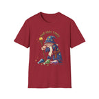 Sad Wizard Illustration T-Shirt | Cute Wizard With Staff, Stars & Potions