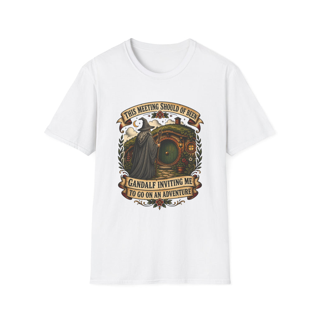 This Meeting Should Have Been Gandalf Hobbit Door Graphic T-Shirt | Fantasy Adventure Tee