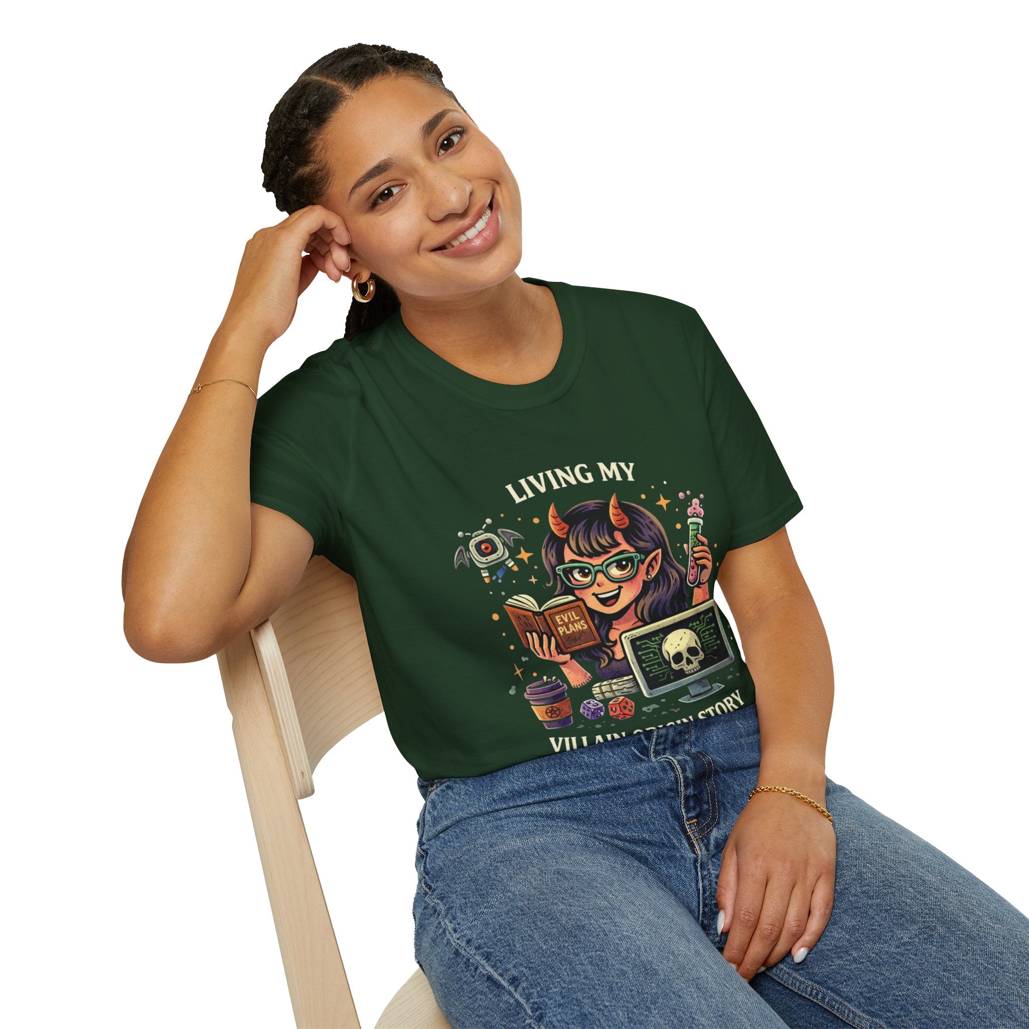Girl Demon Witch Illustration T-Shirt | Cute Devil Nerd Graphic Tee