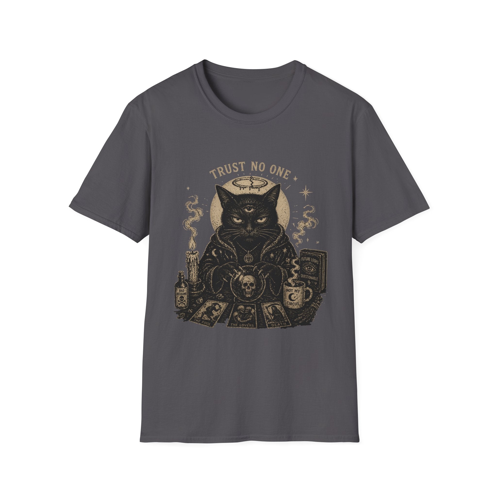 Trust No One Black Cat Tarot T-Shirt | Occult Witchy Mystic Shirt