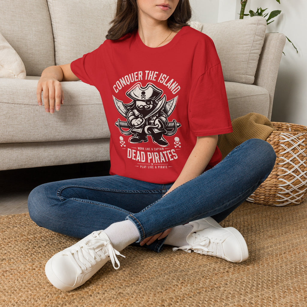 Conquer The Island pirate skull tee | T-Shirt