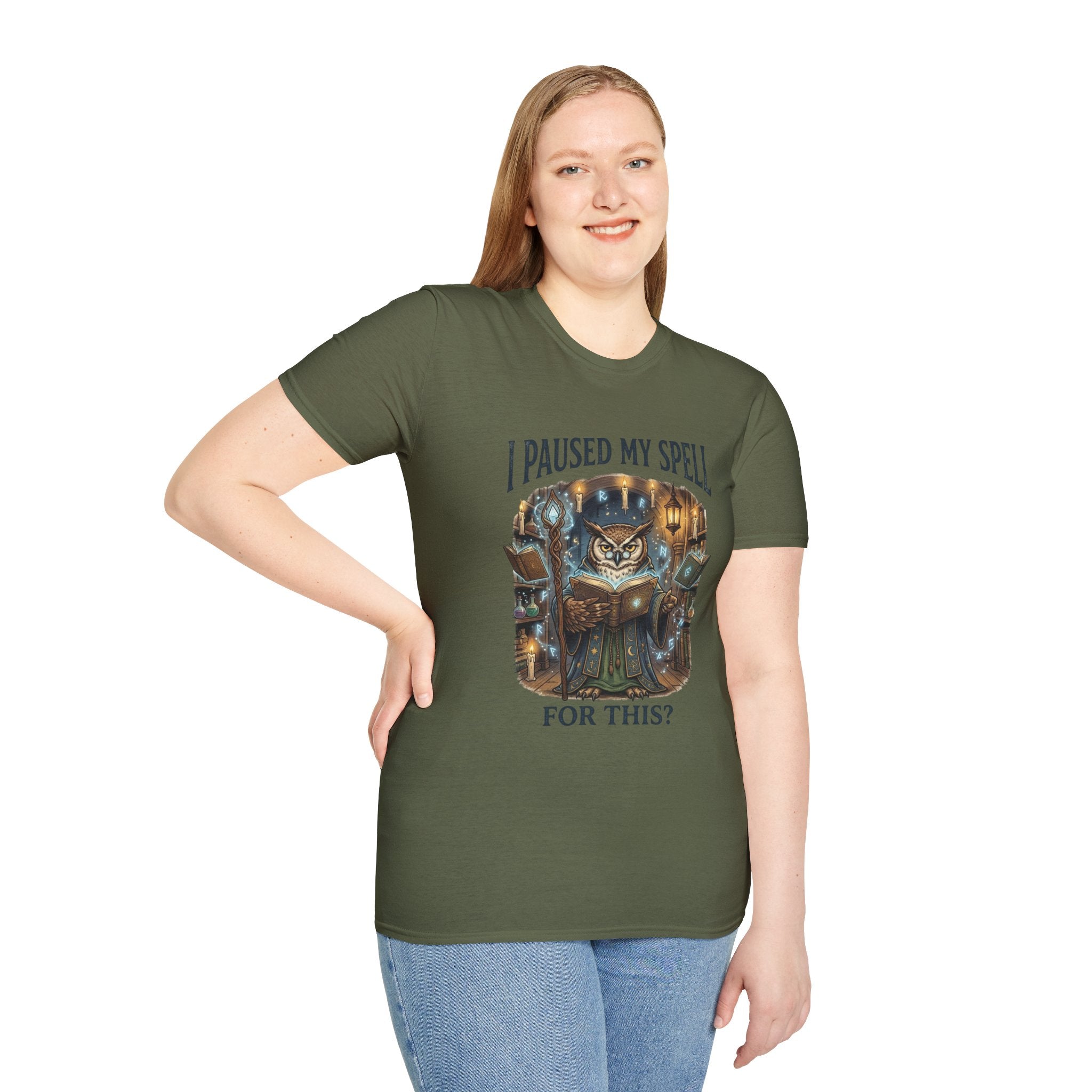 "I Paused My Spell" Owl Mage Graphic Tee
