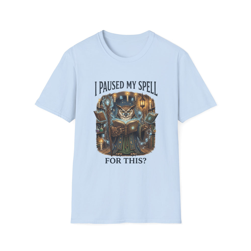"I Paused My Spell" Owl Mage Graphic Tee