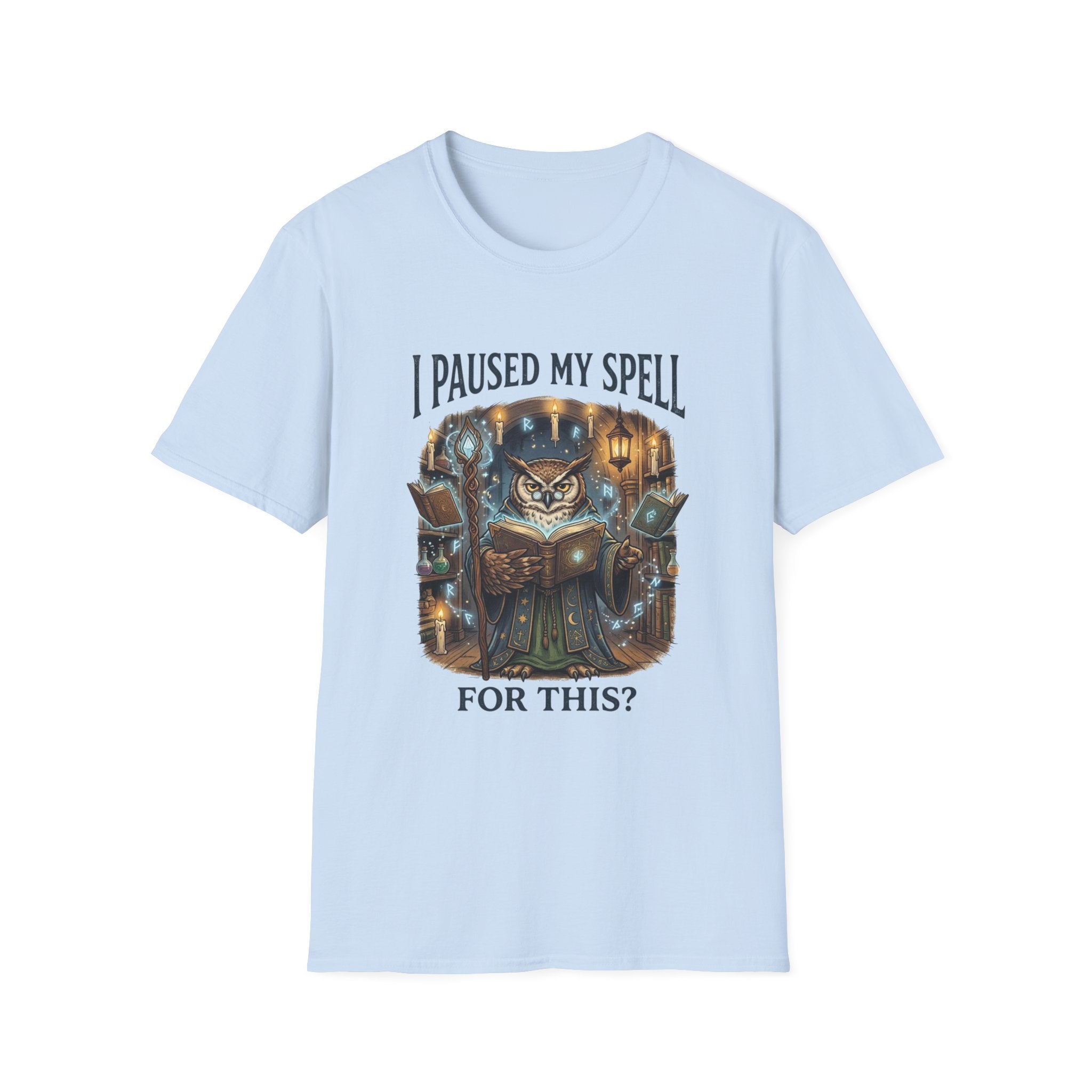 "I Paused My Spell" Owl Mage Graphic Tee