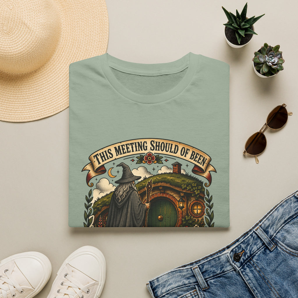 This Meeting Should Have Been Gandalf Hobbit Door Graphic T-Shirt | Fantasy Adventure Tee