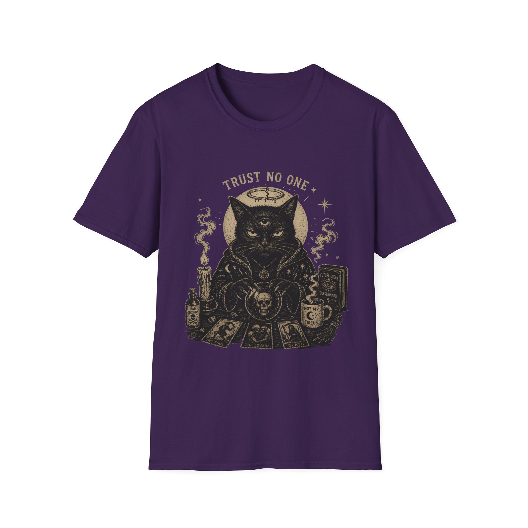 Trust No One Black Cat Tarot T-Shirt | Occult Witchy Mystic Shirt