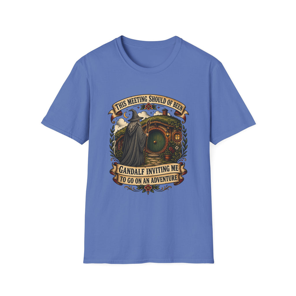 This Meeting Should Have Been Gandalf Hobbit Door Graphic T-Shirt | Fantasy Adventure Tee