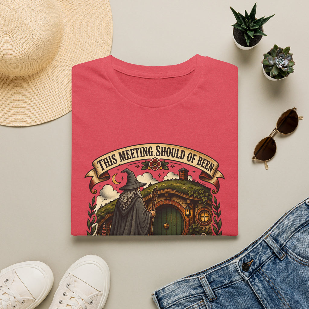 This Meeting Should Have Been Gandalf Hobbit Door Graphic T-Shirt | Fantasy Adventure Tee