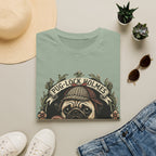 Pug-Lock Holmes Illustration T-Shirt | Pug Detective Vintage Badge