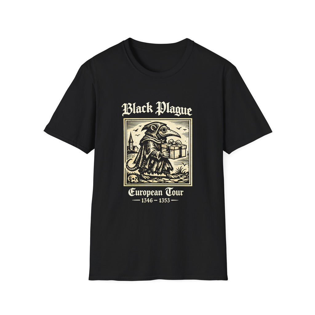 Black Plague Plague Doctor Illustration T-Shirt | European Tour 1346–1353