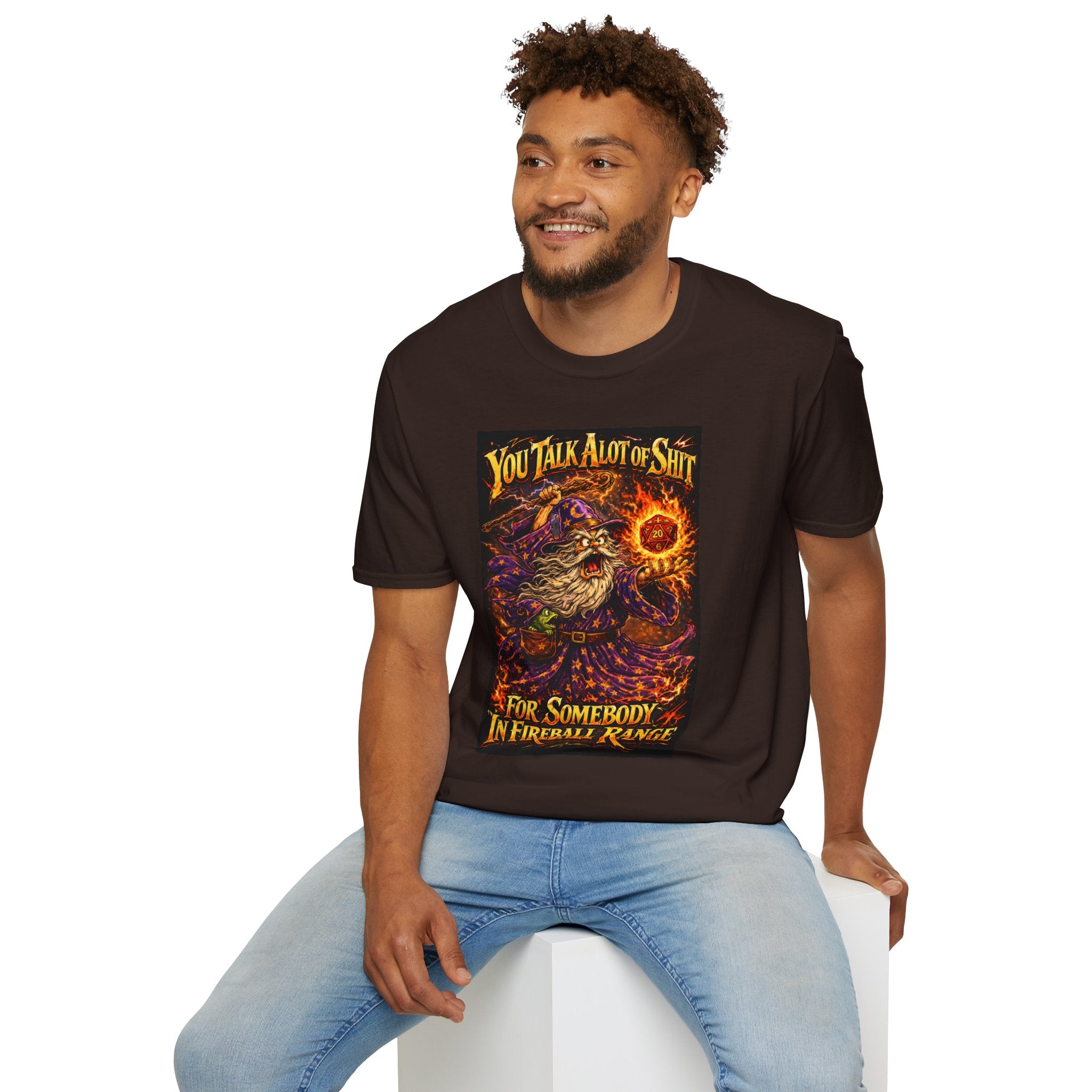 T-Shirt — You Talk A Lot of Shit Wizard Fireball Graphic Tee
