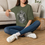 Steampunk Cat Portrait T-Shirt | Victorian Cat with Top Hat and Pipe