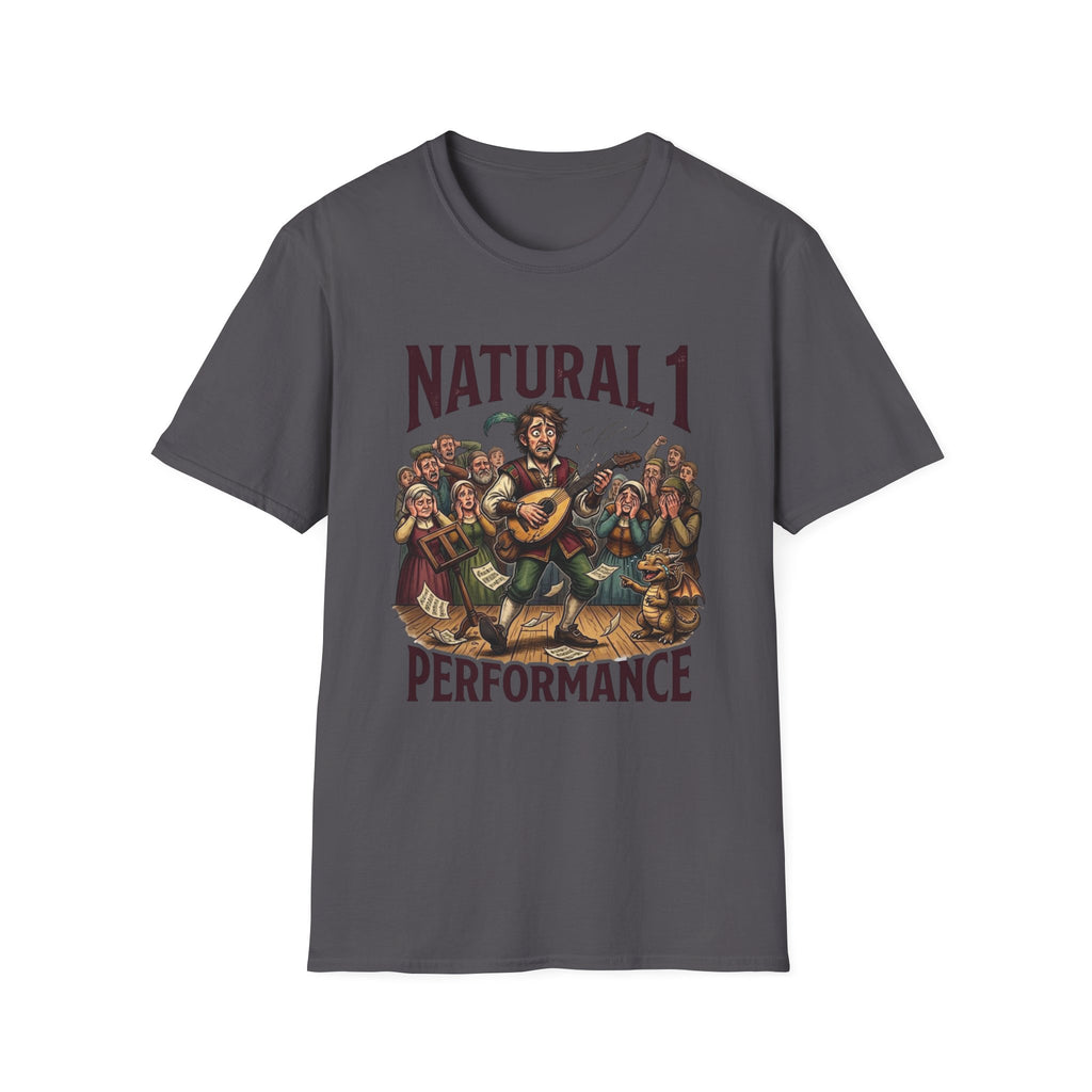 Bard D&D Fantasy Illustration T-Shirt | Natural 1 Performance Poster Tee