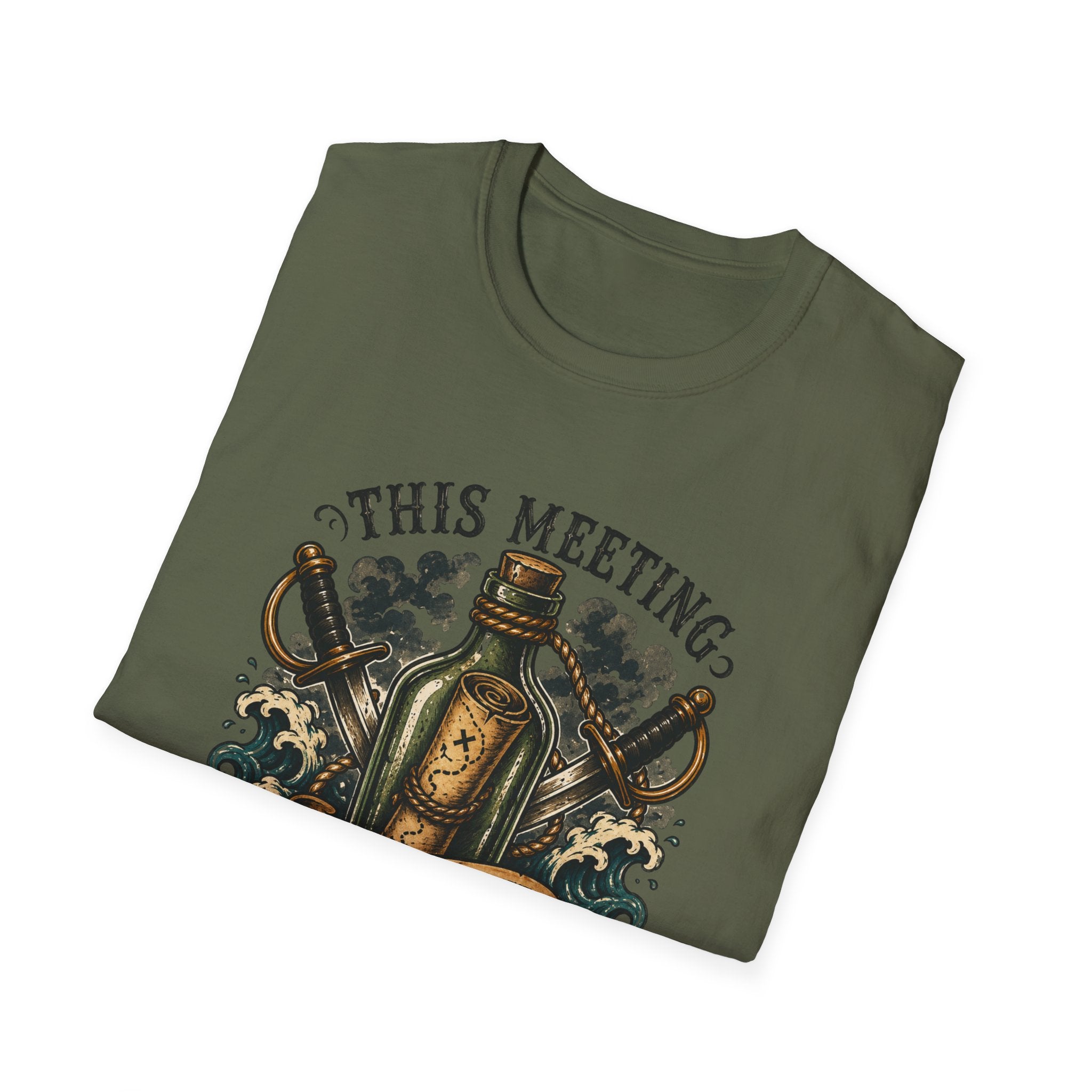 This Meeting Should Be A Message In A Bottle T-Shirt | Nautical Pirate Bottle Design