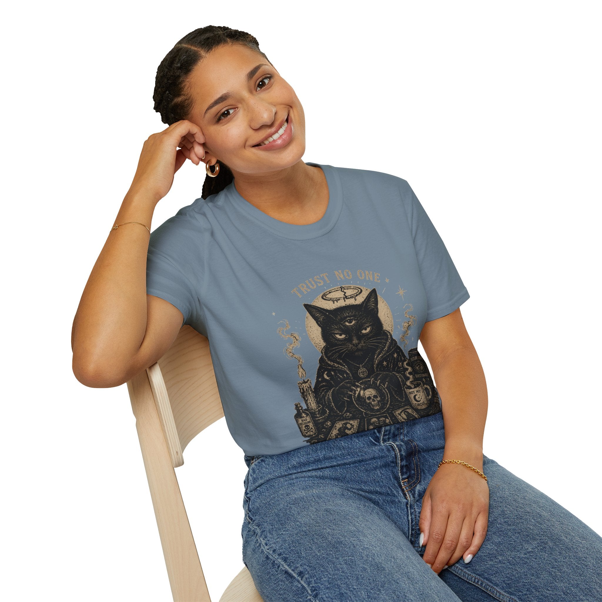 Trust No One Black Cat Tarot T-Shirt | Occult Witchy Mystic Shirt