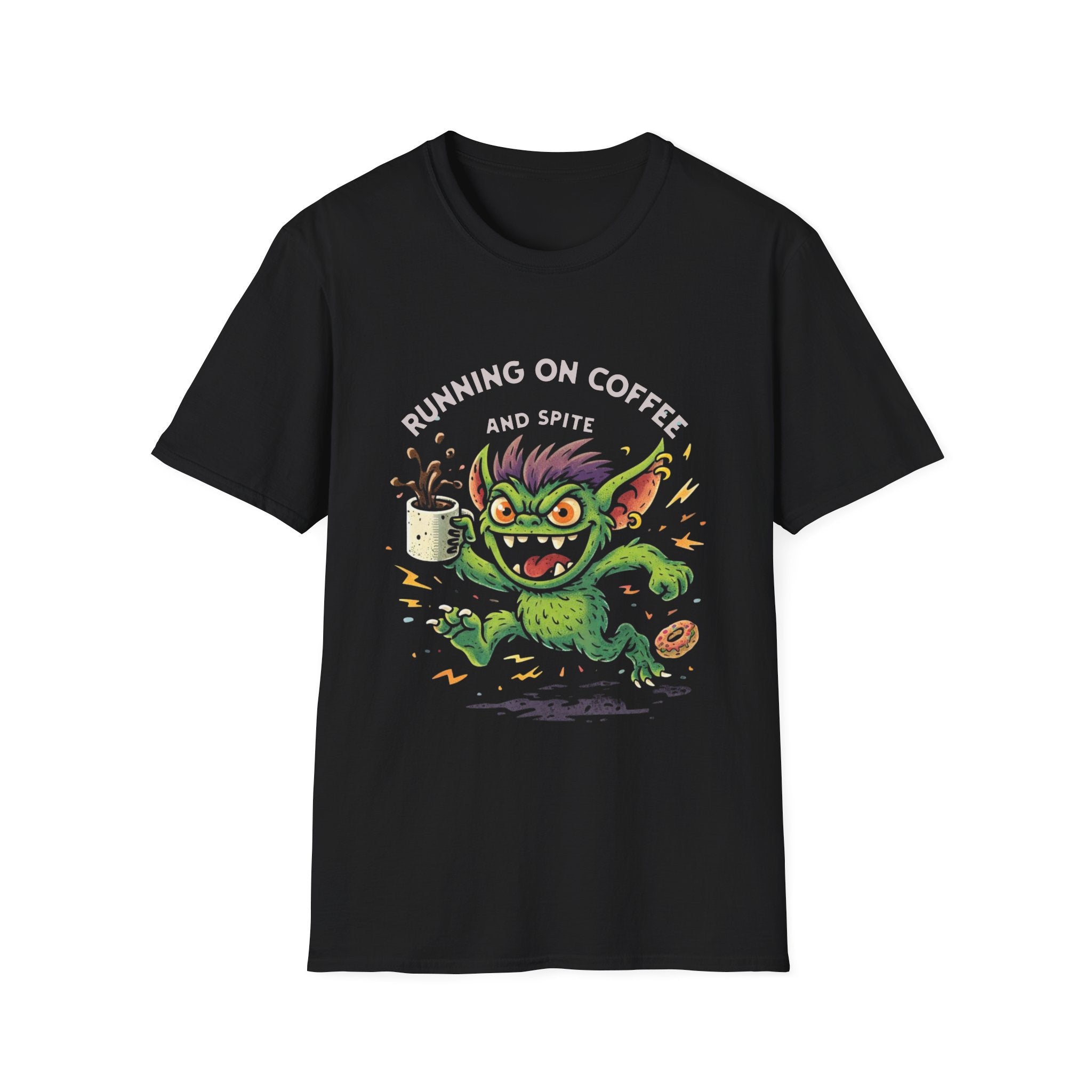 Running on Coffee and Spite T-Shirt | Funny Monster Coffee Tee
