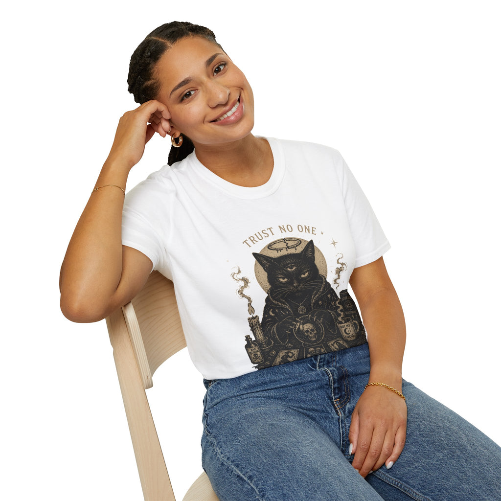 Trust No One Black Cat Tarot T-Shirt | Occult Witchy Mystic Shirt