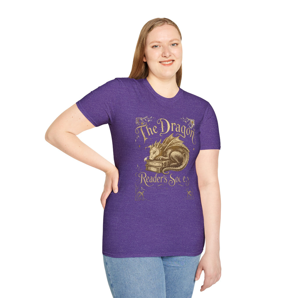 The Dragon Reader's Soul T-Shirt Vintage Sleeping Dragon Booklover Tee