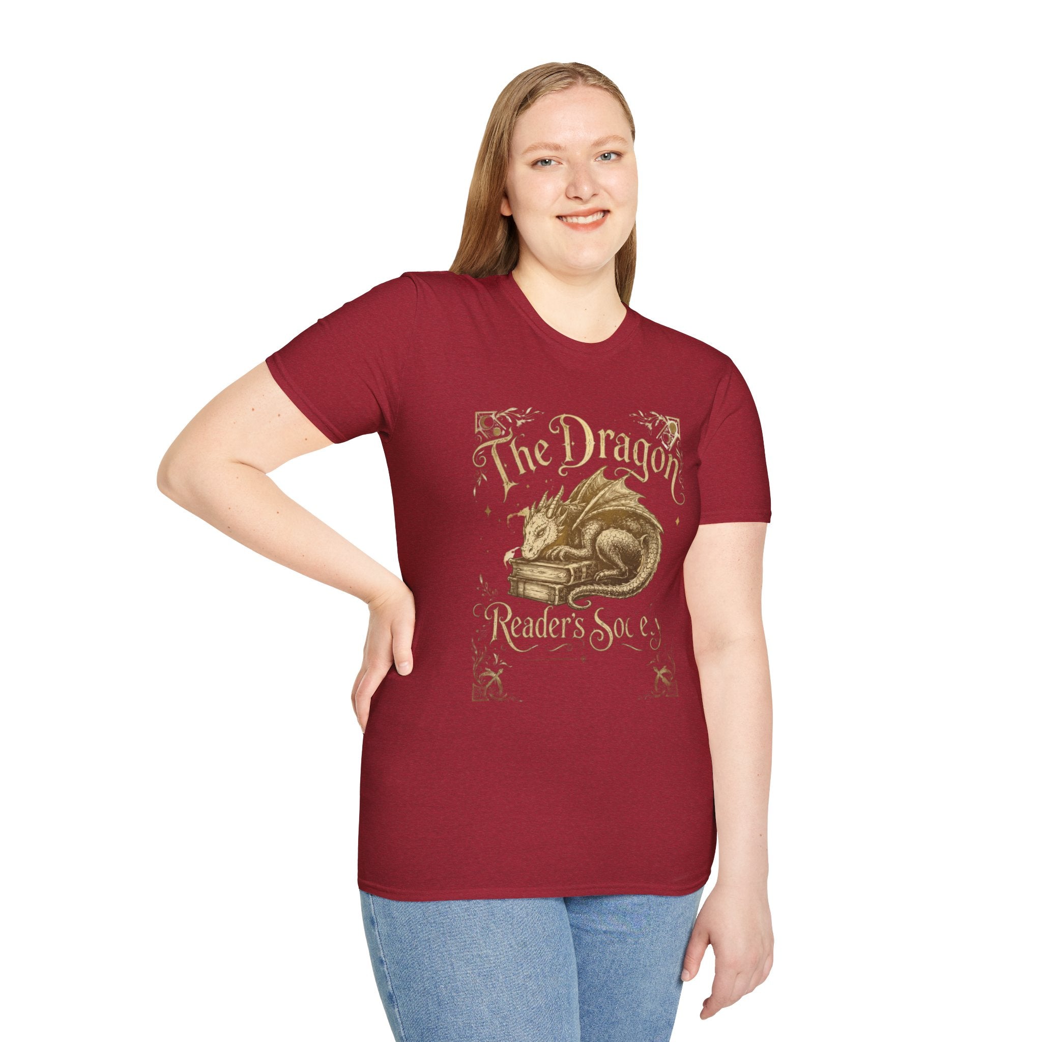 The Dragon Reader's Soul T-Shirt Vintage Sleeping Dragon Booklover Tee