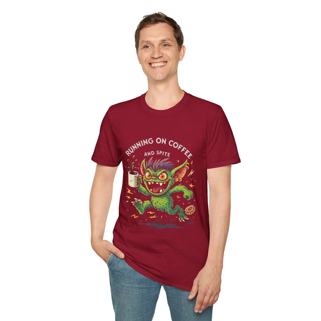 Running on Coffee and Spite T-Shirt | Funny Monster Coffee Tee