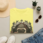 Pug-Lock Holmes Illustration T-Shirt | Pug Detective Vintage Badge