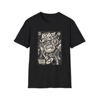 Robot Attack comic cover T-Shirt | Retro Sci-Fi Robot Tee
