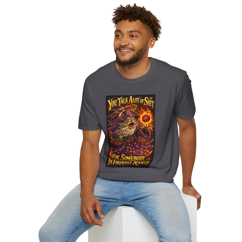 T-Shirt — You Talk A Lot of Shit Wizard Fireball Graphic Tee