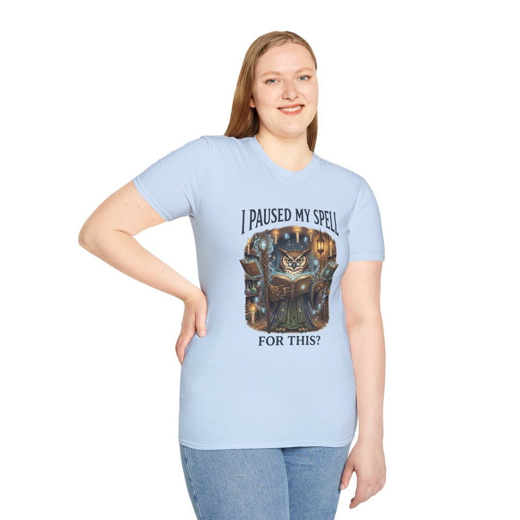 "I Paused My Spell" Owl Mage Graphic Tee