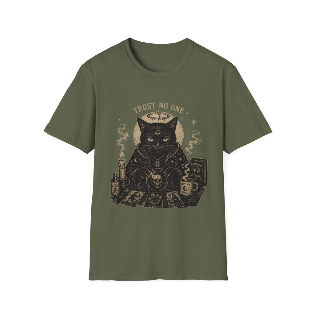 Trust No One Black Cat Tarot T-Shirt | Occult Witchy Mystic Shirt