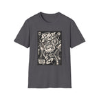 Robot Attack comic cover T-Shirt | Retro Sci-Fi Robot Tee