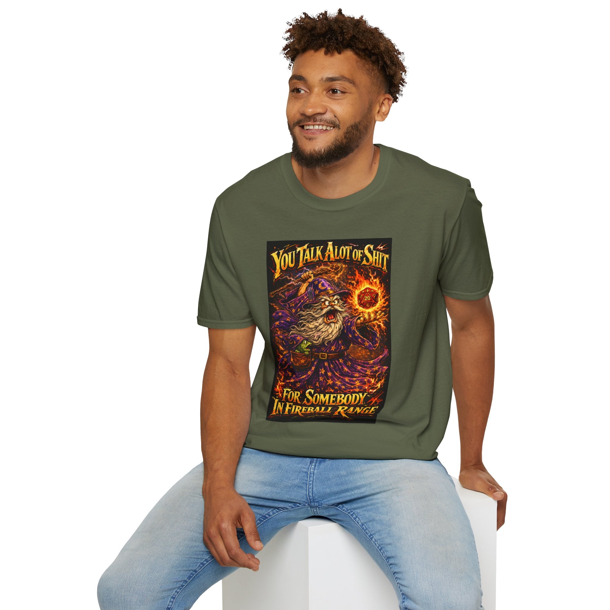 T-Shirt — You Talk A Lot of Shit Wizard Fireball Graphic Tee