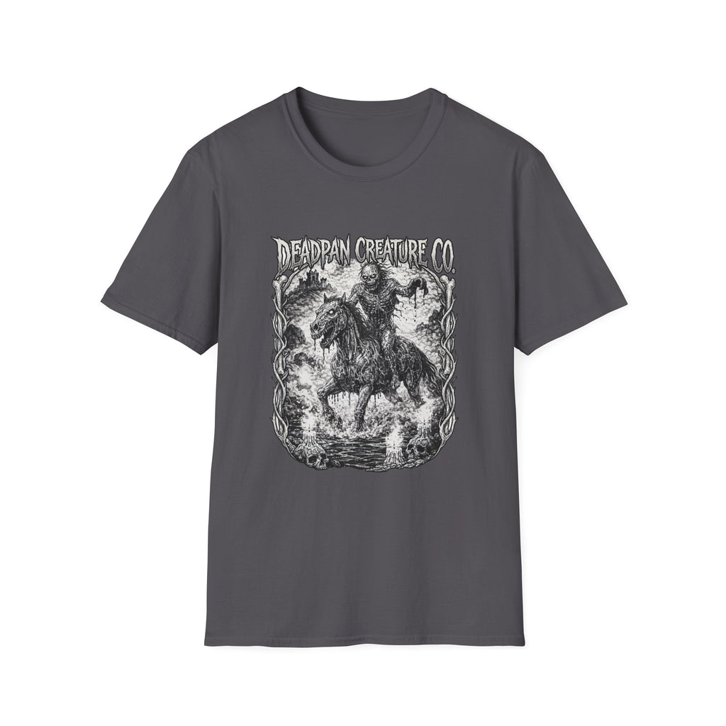 Deadpan Creature Co Skeletal Rider T-Shirt | Gothic Horror Artwork