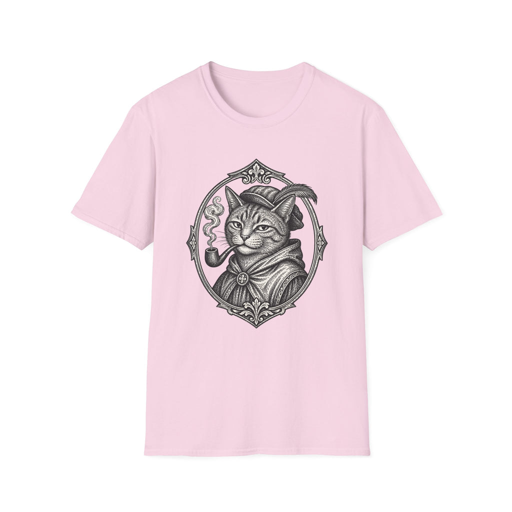 Steampunk Cat Portrait T-Shirt | Victorian Cat with Top Hat and Pipe
