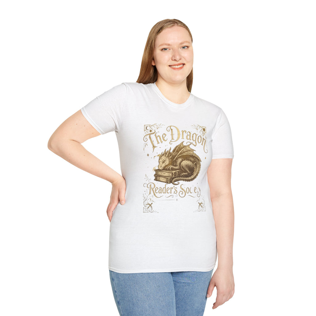 The Dragon Reader's Soul T-Shirt Vintage Sleeping Dragon Booklover Tee
