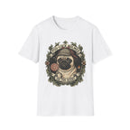 Pug-Lock Holmes Illustration T-Shirt | Pug Detective Vintage Badge