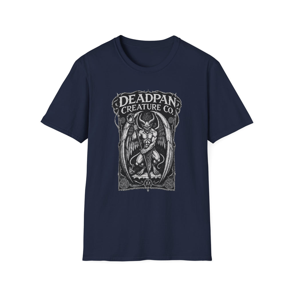 Deadpan Creature Co Gargoyle Illustration T-Shirt | Gothic Demon Art Tee