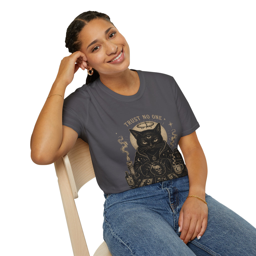 Trust No One Black Cat Tarot T-Shirt | Occult Witchy Mystic Shirt