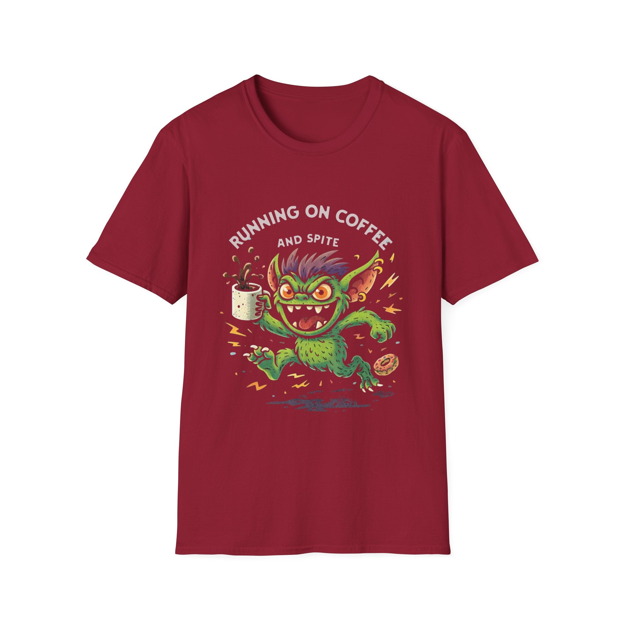Running on Coffee and Spite T-Shirt | Funny Monster Coffee Tee