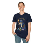 Sad Wizard Illustration T-Shirt | Cute Wizard With Staff, Stars & Potions